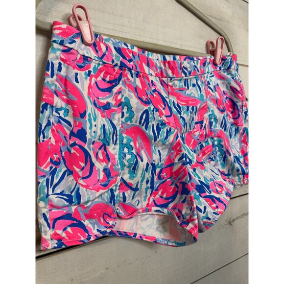 Lilly Pulitzer Shorts EUC Size 6 Neon Lobster Print Side Zipper - Picture 5 of 5